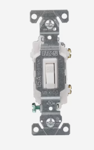 **15 AMP TOGGLE SWITCH GROUNDING WHITE