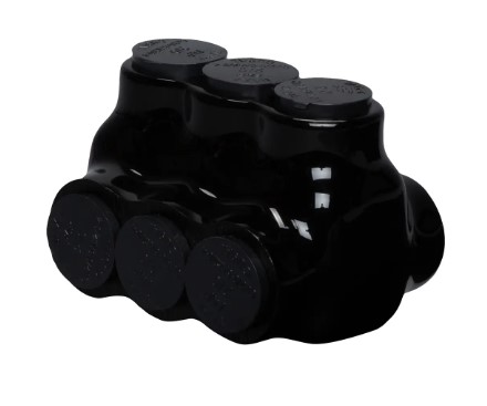2/0 AWG 3 PORT BLACK MULTITAP