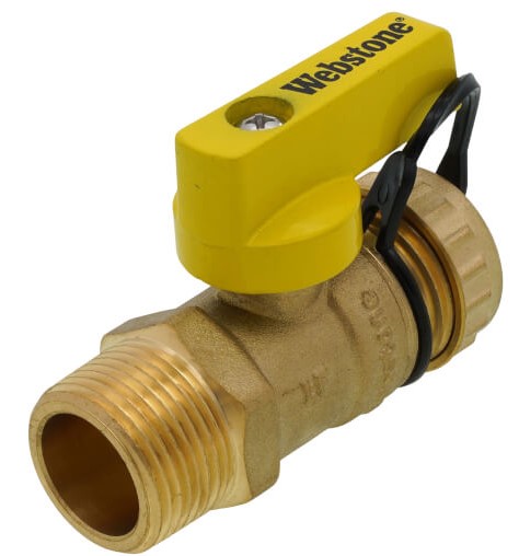 3/4 MALE BRONZE 1/4 TURN BOILER DRAIN / FLUSH VALVE WITH CAP