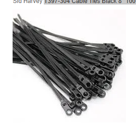 BLACK ZIP TIES 8" HOLE MOUNT