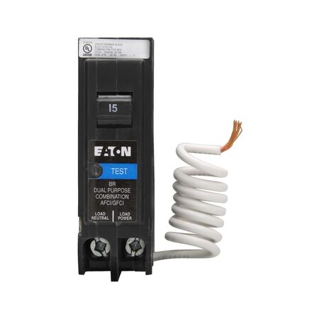 EATON BR 15A 1-POLE DUAL FUNCTION AFCI/GFCI CIRCUIT BREAKER