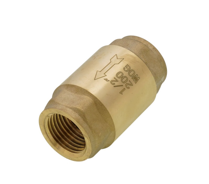 1/2" BRASS THREADED SPRING CHECK VALVE IPS