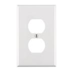 SINGLE GANG WHITE PLASTIC DUPLEX COVER PLATE