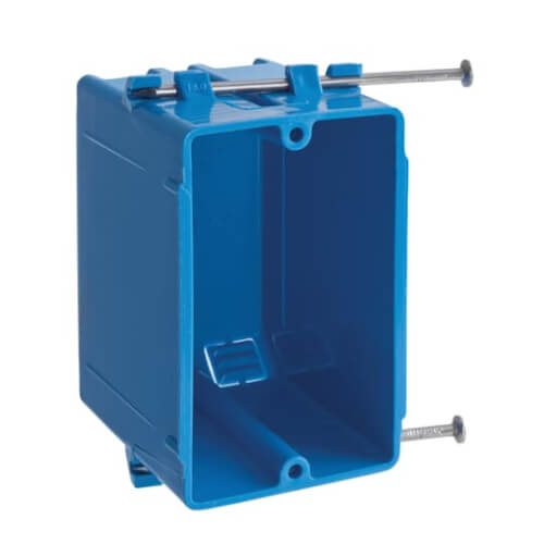 PLASTIC BLUE NAIL-UP SINGLE GANG BOX