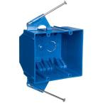 PLASTIC BLUE NAIL-UP DOUBLE GANG BOX