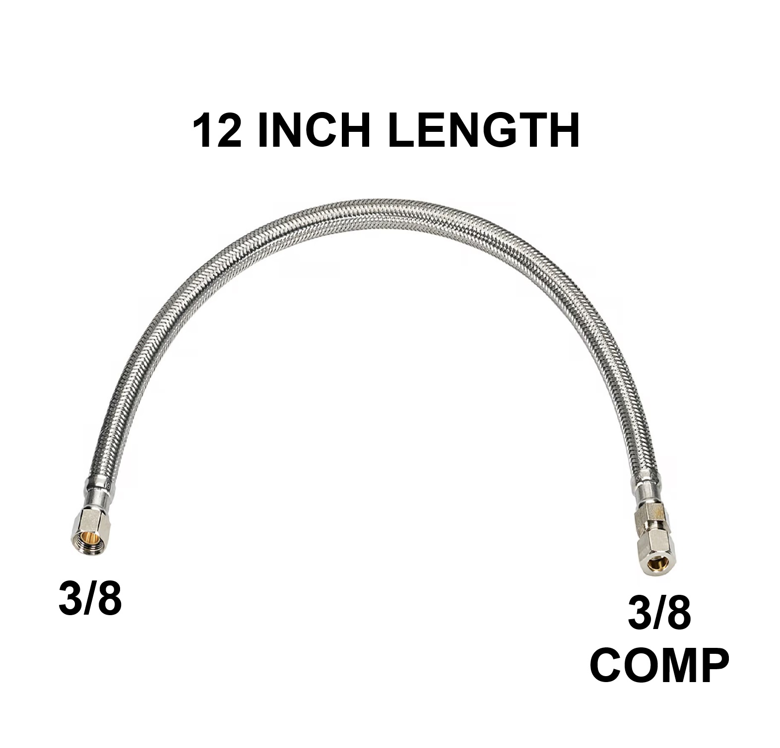 3/8 X 3/8 COMPRESSION X 12 INCH BRAIDED SUPPLY