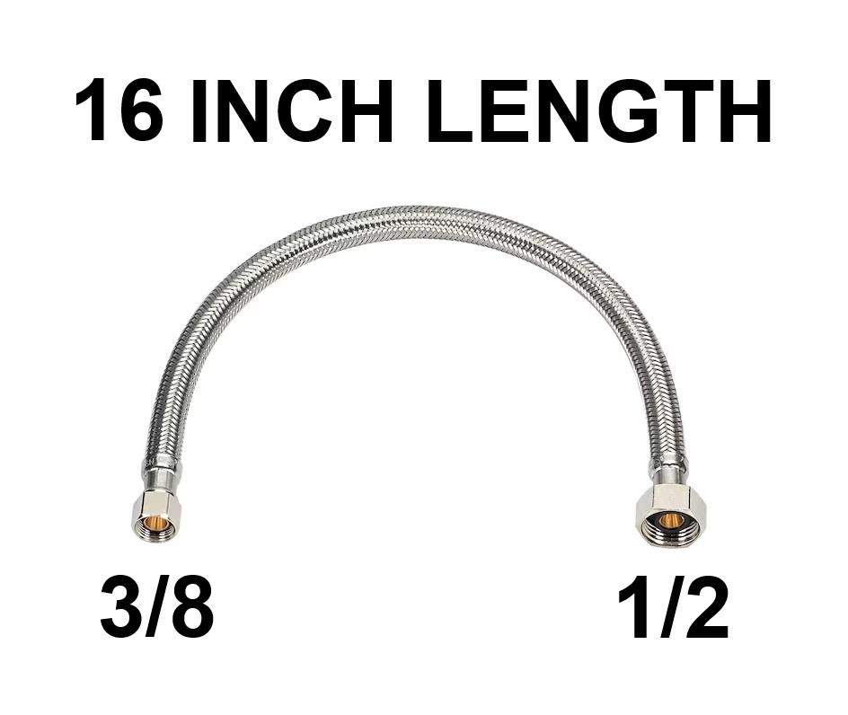 1/2 X 3/8 X 16 INCH BRAIDED LAV SUPPLY