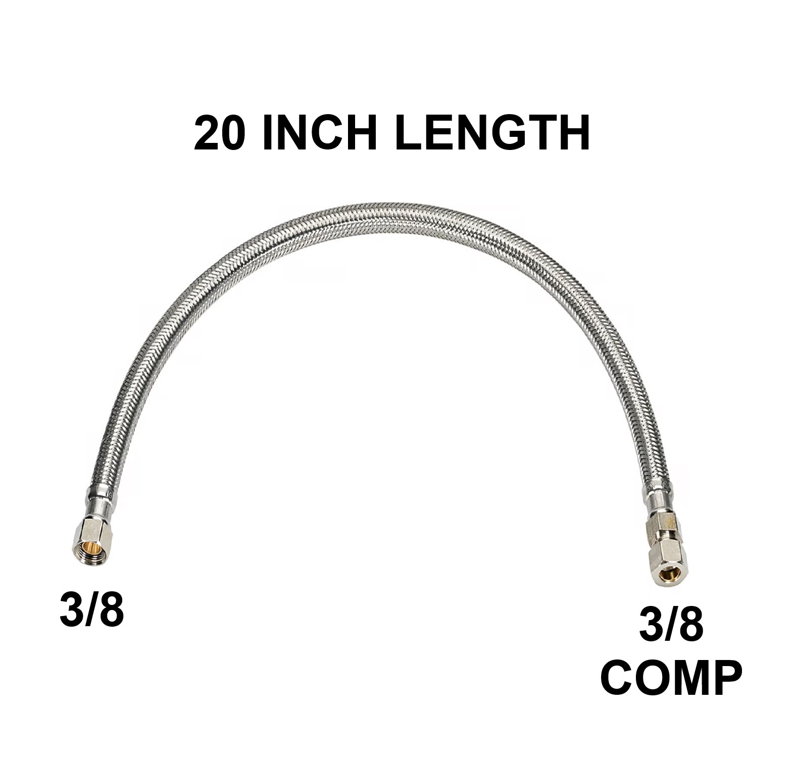 3/8 X 3/8 COMPRESSION X 20 INCH BRAIDED SUPPLY