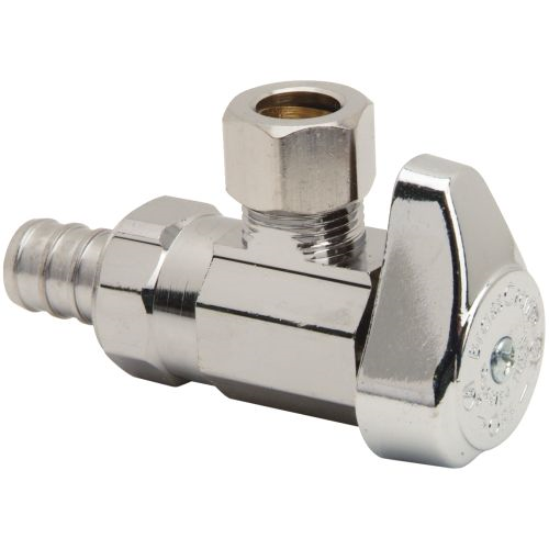 1/2 X 3/8 PEX CHROME ANGLE STOP 1/4 TURN