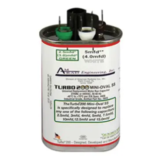 TURBO 200 MINI OVAL UNIVERSAL MOTOR RUN CAPACITOR (12100)